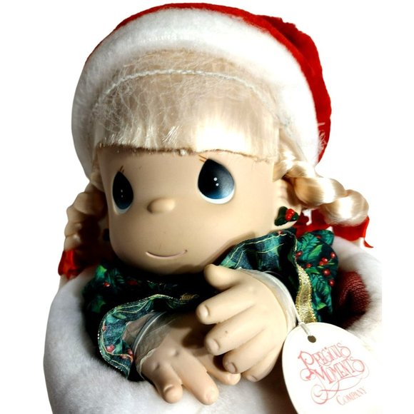 Vintage Precious Moments Christmas Eve 1998 Stocking Doll Box & Tags Hat Doll - Picture 10 of 10